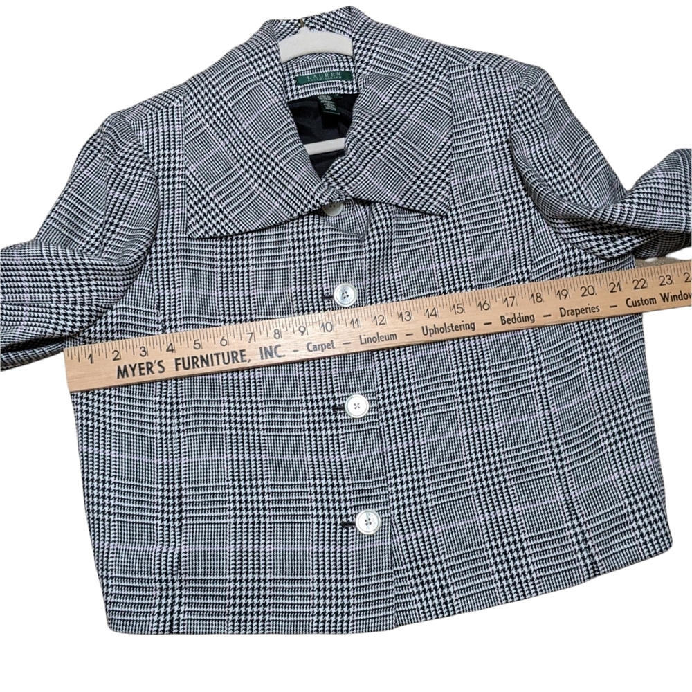 Ralph Lauren LRL linen plaid blazer jacket career boxy oversized collar … - Picture 6 of 12